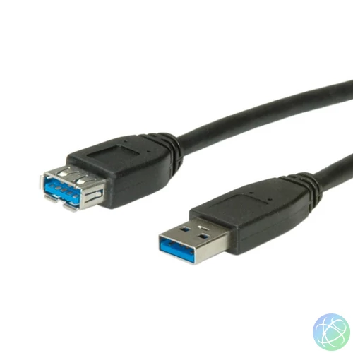 ROLINE Kábel USB 3.2 Gen 1 A hosszabbító,   0,8m, fekete