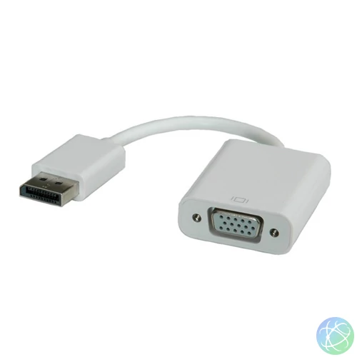 ROLINE Adapter DisplayPort 1.2 DP - VGA, 2K@60Hz, M/F v1.2, fehér