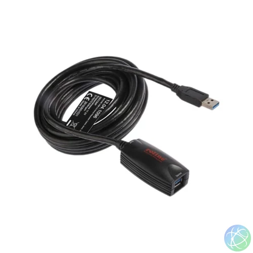 ROLINE Kábel USB 3.2 Gen 1 Repeateres, 5m, fekete