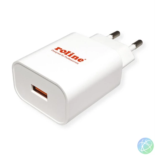 ROLINE Fali töltő, 1x USB3.0 USB-A 18W, fehér
