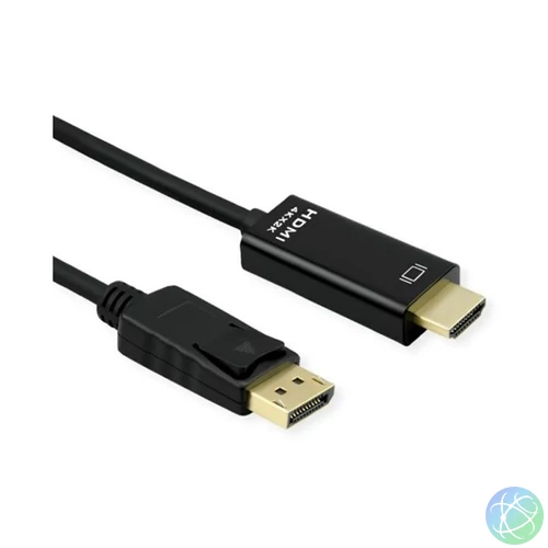 ROLINE Kábel DisplayPort 1.2 DP - HDMI (UHDTV) 4K@60Hz, M/M, 2m, fekete