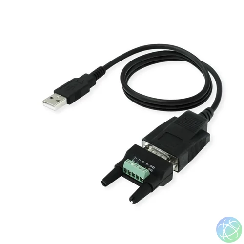 ROLINE Kábel USB-A - RS422/485, konverter, M/M, 1,2m, fekete