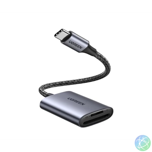 UGREEN 2 az 1-ben USB 3.0 USB-C SD Kártya kártyaolvasó 0,15m, fekete