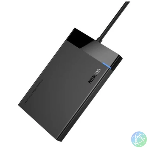 UGREEN külső HDD ház USB 3.0 2.5" beépített kábellel, 5 Gbps, 0,5m, fekete