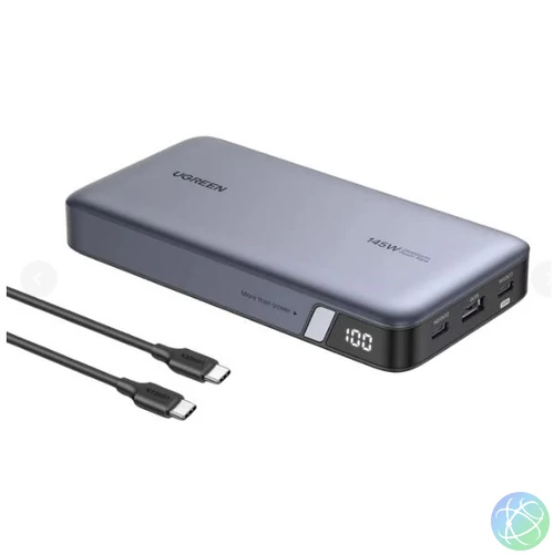 UGREEN Power Bank hordozható töltő 25000mAh, 145W, 3 eszköz töltése, szürke