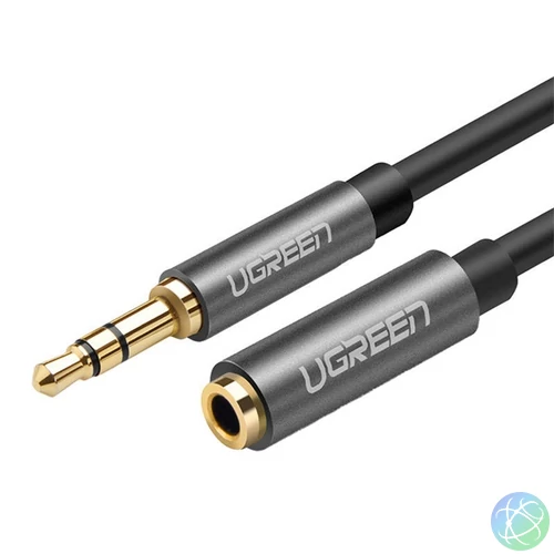 UGREEN Kábel 3.5mm Jack - 3.5mm Jack, hosszabbító, M/F, 5m, fekete