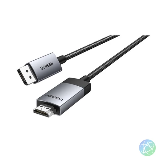 UGREEN Kábel DisplayPort DP - HDMI, 4K@60Hz, M/M, 2m, fekete