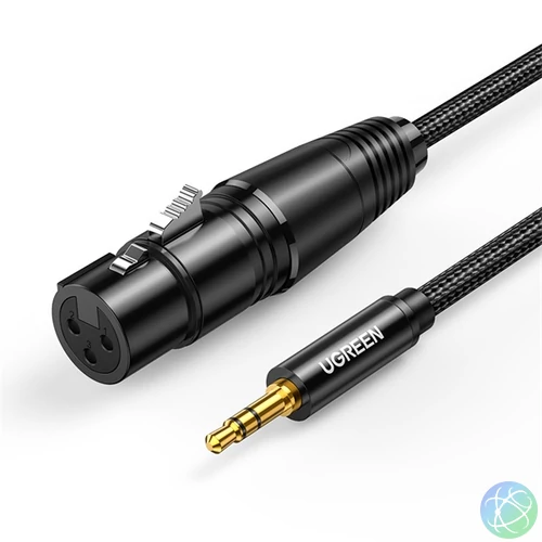 UGREEN Kábel 3.5mm Jack - Three-Pole XLR M/F, 1m, fekete
