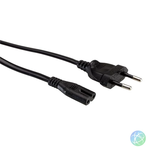 VALUE Tápkábel Hálózati, Europlug - C7,   1,8m, fekete