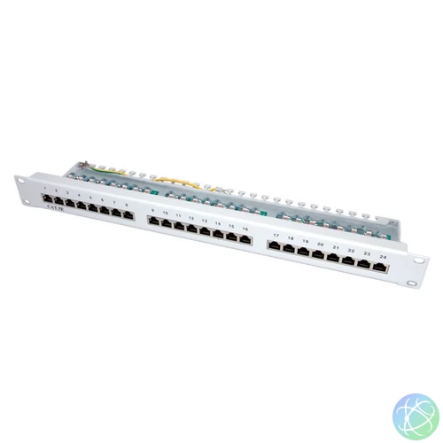 VALUE Patch panel STP CAT5e 19" 24 Port, szürke