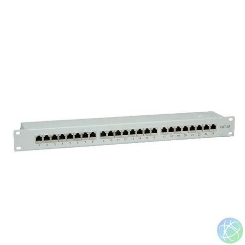 VALUE Patch panel STP CAT6a 19" 24 Port, szürke