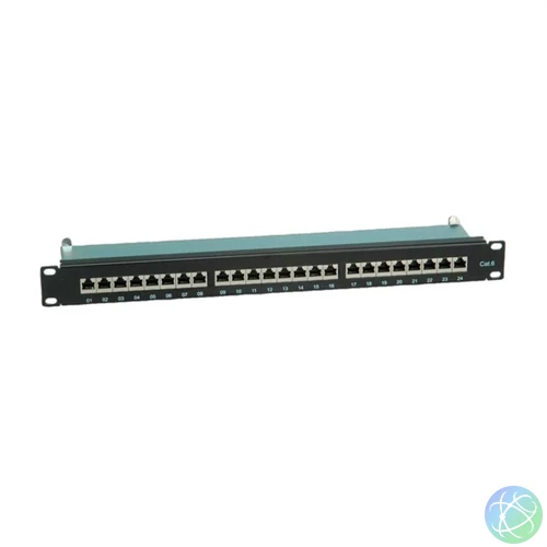 VALUE Patch panel STP CAT6 19" 24 Port, fekete