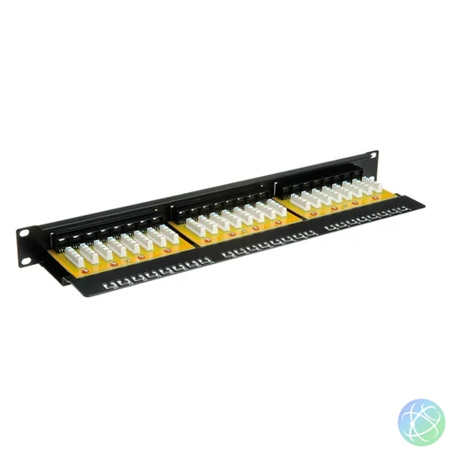 VALUE Patch panel UTP CAT6 19", 24 Port, fekete