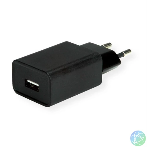 VALUE Fali töltő, 1x USB-A, 18W, fekete