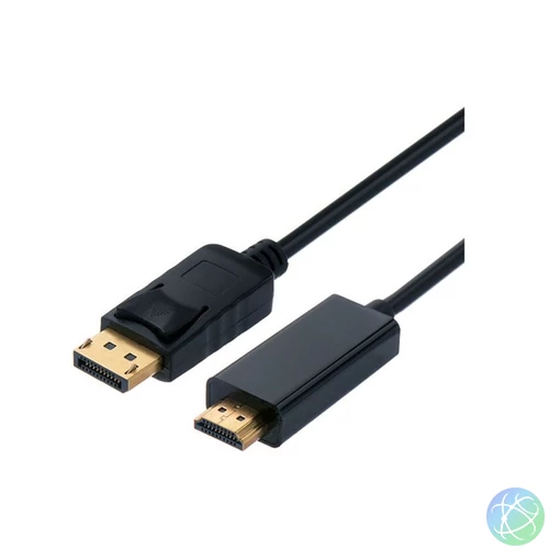 STANDARD Kábel DisplayPort 1.2 - HDMI, 4K@60Hz, M/M, 2m, fekete