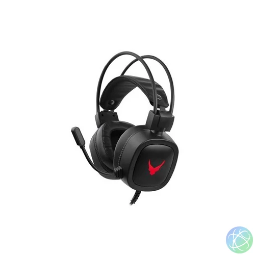 VARR Gaming Fejhallgató, mikrofonos, LED háttérvilágítással, Mini Audio Jack + USB, fekete