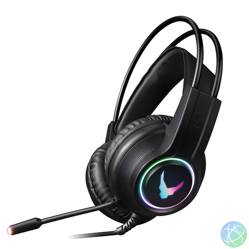 VARR Gaming Fejhallgató, vezetékes, RGB, 2x 3,5mm Jack, USB, gamer, fekete