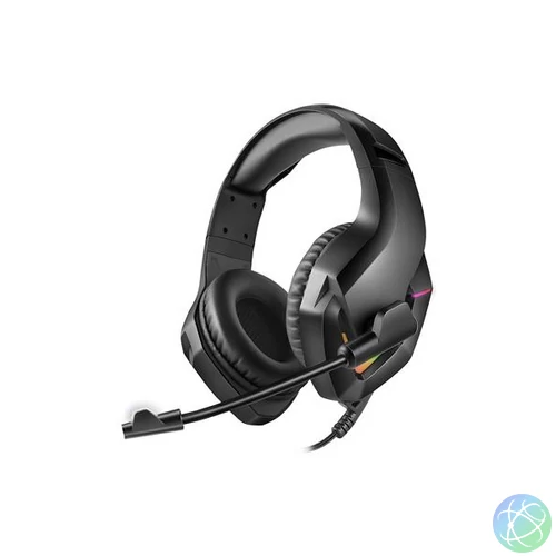 VARR Gaming Fejhallgató, RGB, 50mm mikrofonnal, 3,5mm Jack, USB, gamer, fekete