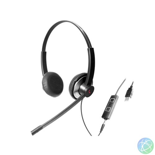 Addasound Call Center Fejhallgató UC - EPIC 502 (USB csatlakozó, Noice Cancelling mikrofon, fekete-szürke)