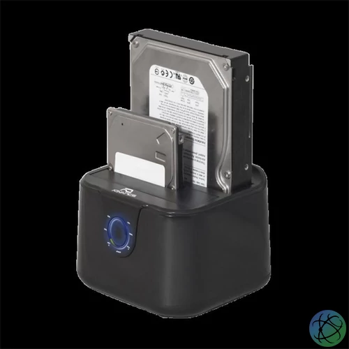 Advance HDD/SSD Dokkoló - DUALDOCK CLONE 2.5" / 3.5" (USB-A3.0 to 2xSATA, fekete)