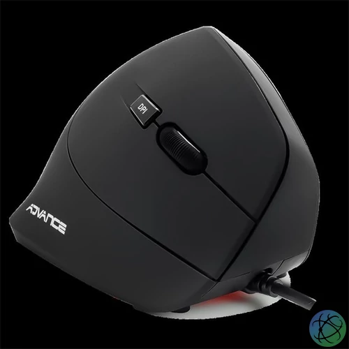 Advance Egér - VERTICAL PLUS MOUSE (1600 DPI, 6 gomb, ergonomikus, fekete)