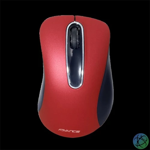 Advance Egér vezeték nélküli - SHAPE 3D (1600 DPI, 3 gomb, ergonomikus, piros)