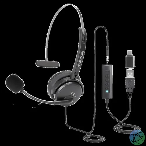 Advance Fejhallgató - SMARTPHONICS 350 (3,5mm Jack/USB, 1,5m kábel, fekete)