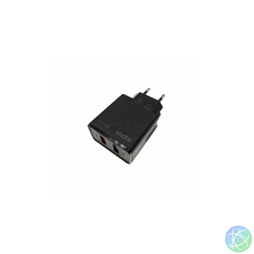 APPROX Telefon töltő - 2db USB2.0, 18W, QC3.0, Fekete