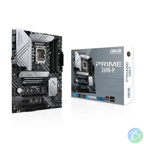 Asus Alaplap - Intel PRIME Z690-P LGA1700 (Z690, 4xDDR5 6000MHz, 4xSATA3, 3xM.2, HDMI+DP)