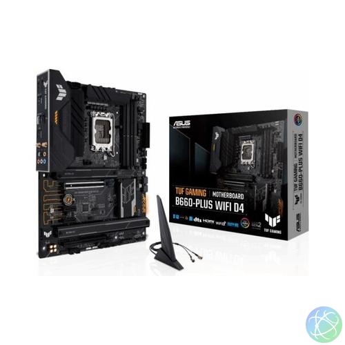 Asus Alaplap - Intel TUF GAMING B660-PLUS WIFI D4 s1700 (B660, 4xDDR4 5333MHz, 4xSATA3, 3xM.2, HDMI+DP)