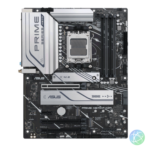 Asus Alaplap - AMD PRIME X670-P WIFI AM5 (X670, ATX, 4xDDR5 6400+MHz, LAN, 6xSATA3, 3x M.2, RAID, HDMI+DP)