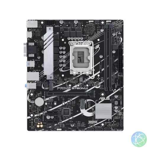 Asus Alaplap - Intel PRIME B760M-K s1700 (B760, 2xDDR5 8000MHz, 4xSATA3, 2xM.2, HDMI+VGA)