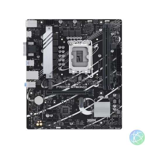 Asus Alaplap - Intel PRIME B760M-K s1700 (B760, 2xDDR5 8000MHz, 4xSATA3, 2xM.2, HDMI+VGA)