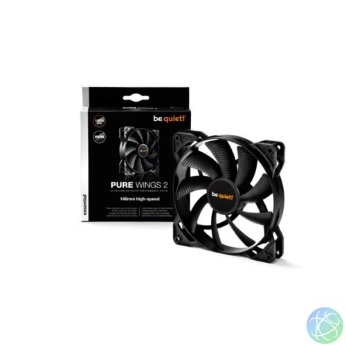 Be Quiet! Cooler 14cm - PURE WINGS 2 140mm PWM high-speed (1600rpm, 37,3dB, fekete)