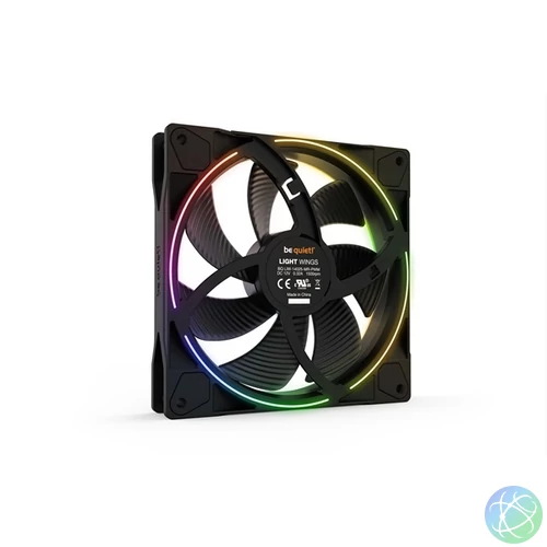 Be Quiet! Cooler 14cm - LIGHT WINGS 140mm PWM (RGB, 1500rpm, 23,3dB, fekete)