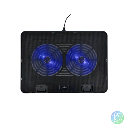 Bluestork Notebook Hűtőpad 17"-ig - NB-COOLER-ONE (LED, 2xUSB-A)