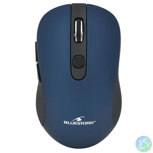 Bluestork Vezeték nélküli Egér - M-WL-OFF60-BLUE (1600 DPI, 6 gomb, optikai, kék)
