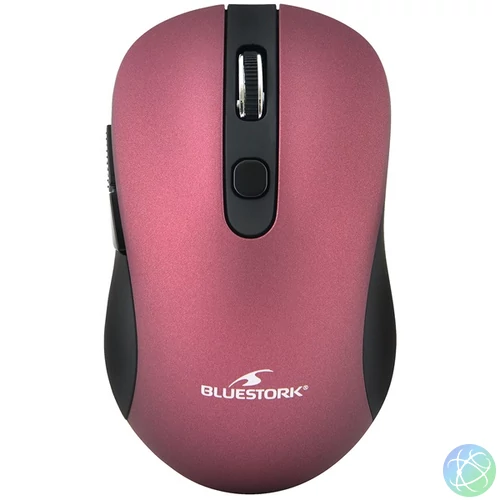 Bluestork Vezeték nélküli Egér - M-WL-OFF60-PURPLE (1600 DPI, 6 gomb, optikai, lila)