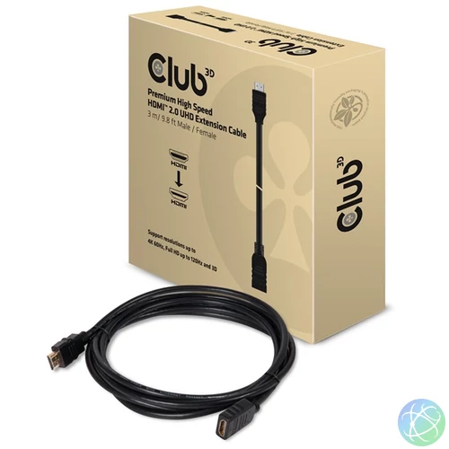 Club 3D Kábel - CAC-1321 (HDMI 2.0  M/F, 5m, 4K@30Hz, 10.2Gbps, Ethernet)