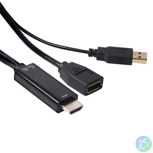 Club 3D Átalakító - CAC-2330 (HDMI to DisplayPort, 4K30Hz, FHD120Hz, USB-A táp)
