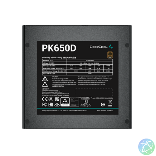 DeepCool Tápegység 650W - PK650D (80 Plus Bronze, Aktív PFC, 12cm )
