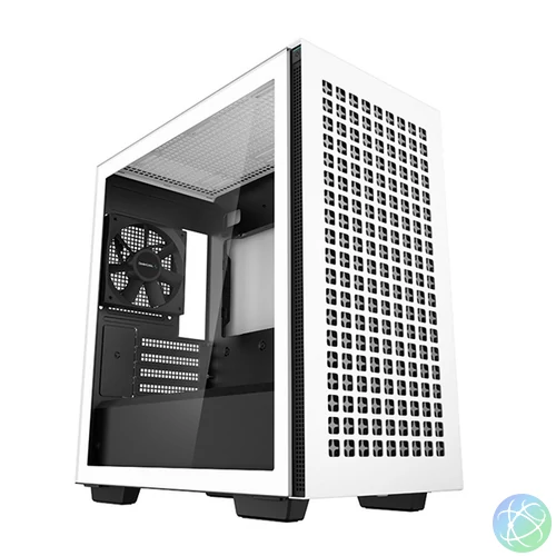 DeepCool Számítógépház - CH370 WH (fekete, ablakos, 1x12cm ventilátor, Mini-ITX / Micro-ATX, 2xUSB3.0)