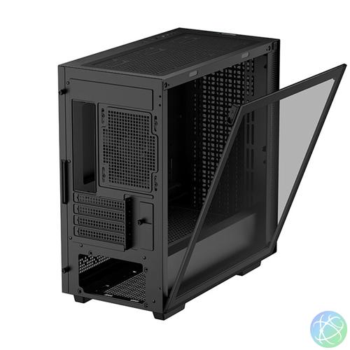 DeepCool Számítógépház - CH370 (fekete, ablakos, 1x12cm ventilátor, Mini-ITX / Mico-ATX, 2xUSB3.0)