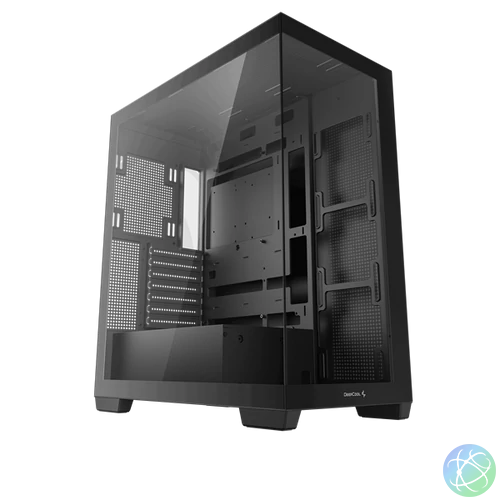 DeepCool Számítógépház - CG580 (fekete, ablakos, venti nélkül, BTF, ATX, 2xUSB3.0, 1xUSB2.0)