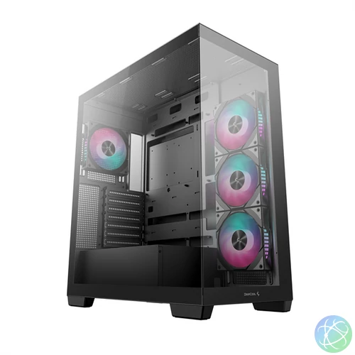 DeepCool Számítógépház - CG580 4F (fekete, ablakos, 4x12cm A-RGB, BTF, ATX, 2xUSB3.0, 1xUSB2.0)