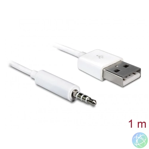Delock Kábel - 83182 (USB kábel iPhone, Shuffle készülékhez, fehér, 1m)