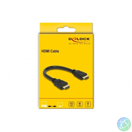 Delock Kábel - 83352 (HDMI –> HDMI 4K, apa/apa, 0,25m)