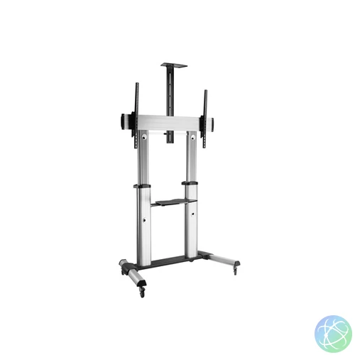 Equip TV állvány - 650605 (60"-100" álló, dönthető, állítható magasság, gurulós, Max.:100kg, fekete/ezüst)