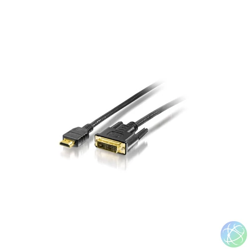 Equip Kábel - 119322 (HDMI-DVI(18+1) kábel, aranyozott, 2m)