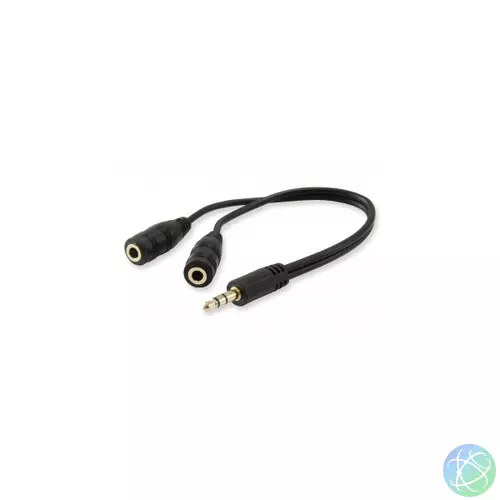 Equip kábel - 147941 (Audio elosztó, 3,5mm Jack, 2x bemenet, 1x kimenet, fekete, 13cm)